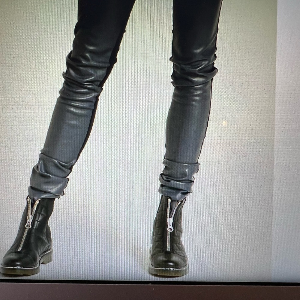 Planet by Lauren G. Black Vegan leather leggings